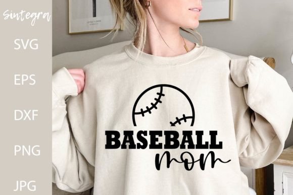 Baseball Mom SVG Cut File, PNG Print Graphics and Crafts