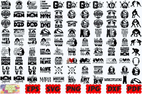 Wrestling SVG Wrestling Mom SVG PNG Graphics and Crafts